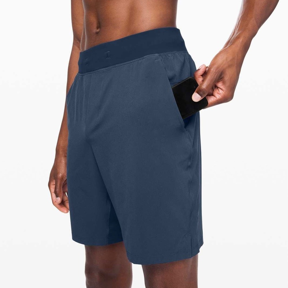 Lululemon Mens Pace Breaker Navy Blue Athletic Running Training Shorts